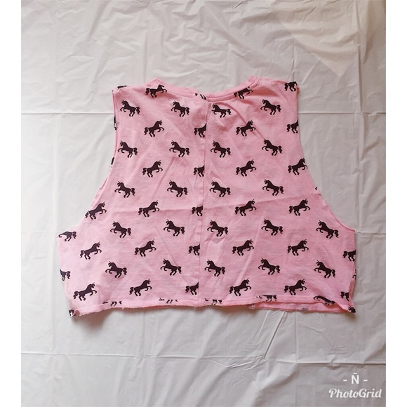 H&M Tops - H&M UNICORN PINK CROP TOP